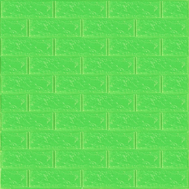 Панель стінова самоклеюча декоративна 3D під цеглу Зелений 700х770х3мм (013-3), Зелений, Зелений