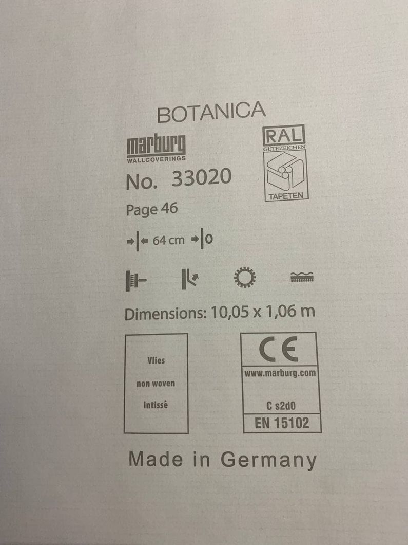 Обои виниловые на флизелиновой основе Marburg Botanica черный 1,06 х 10,05м (33020),