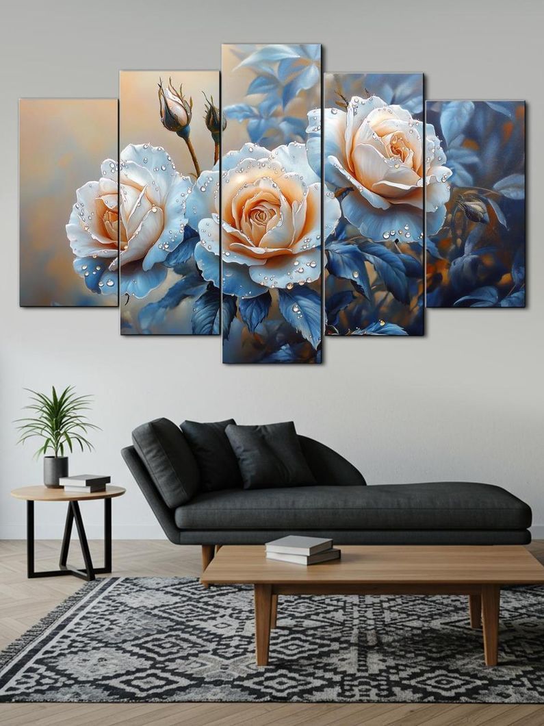 Модульная картина MAKO " Персиковые розы " 80x125 см MK50623