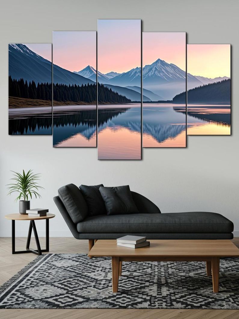Модульная картина MAKO "Вечерняя гармония горного озера " 80x125 см MK50523