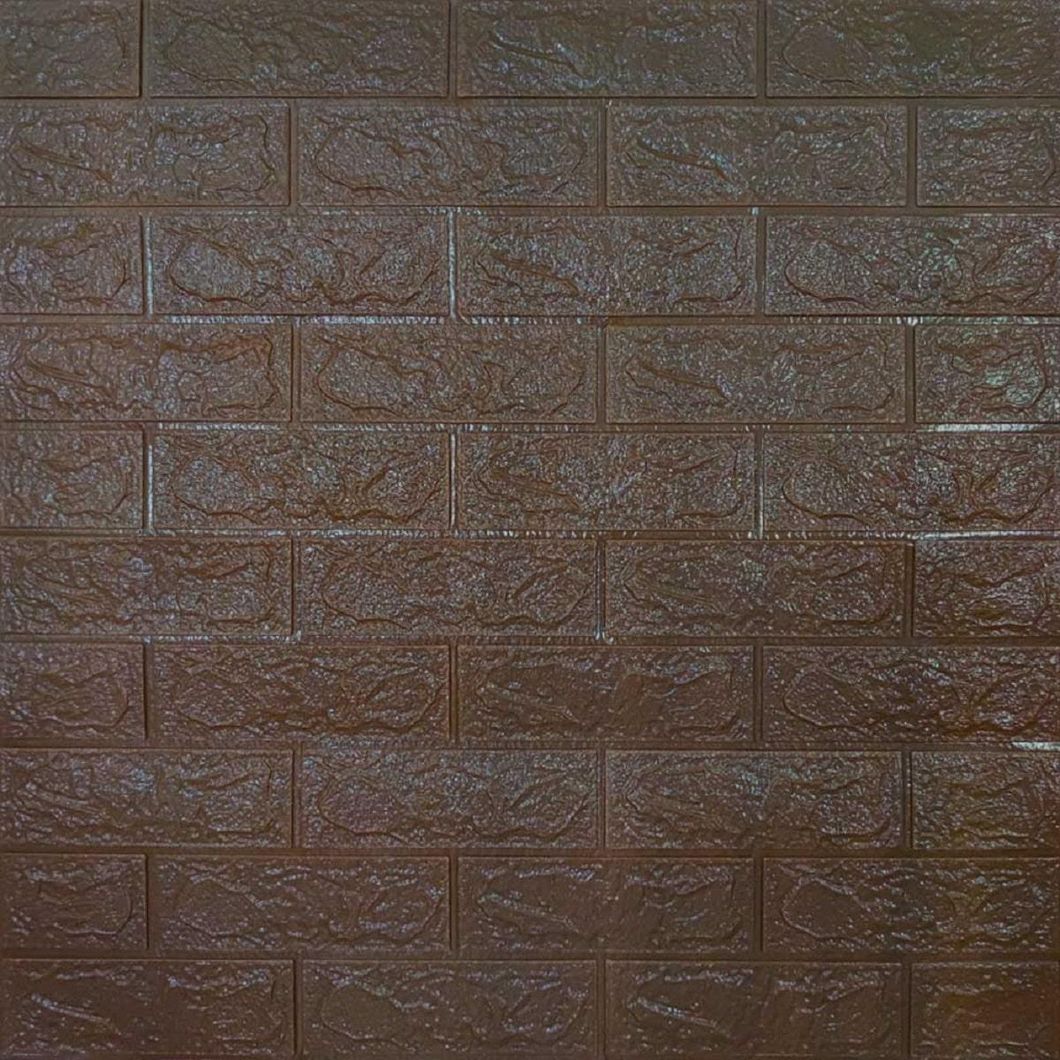 Панель стеновая самоклеющаяся декоративная 3D под кирпич Коричневый 700x770x3мм (020-3), Коричневый, Коричневый
