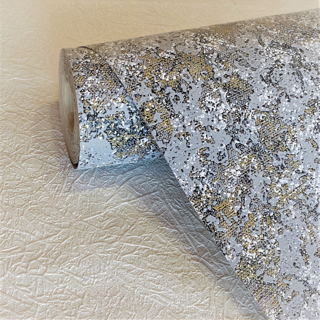 Шпалери вінілові на паперовій основі Слов'янські шпалери Comfort B58,4 Доломіт2 сірий 0,53 х 10,05м (9413-10)
