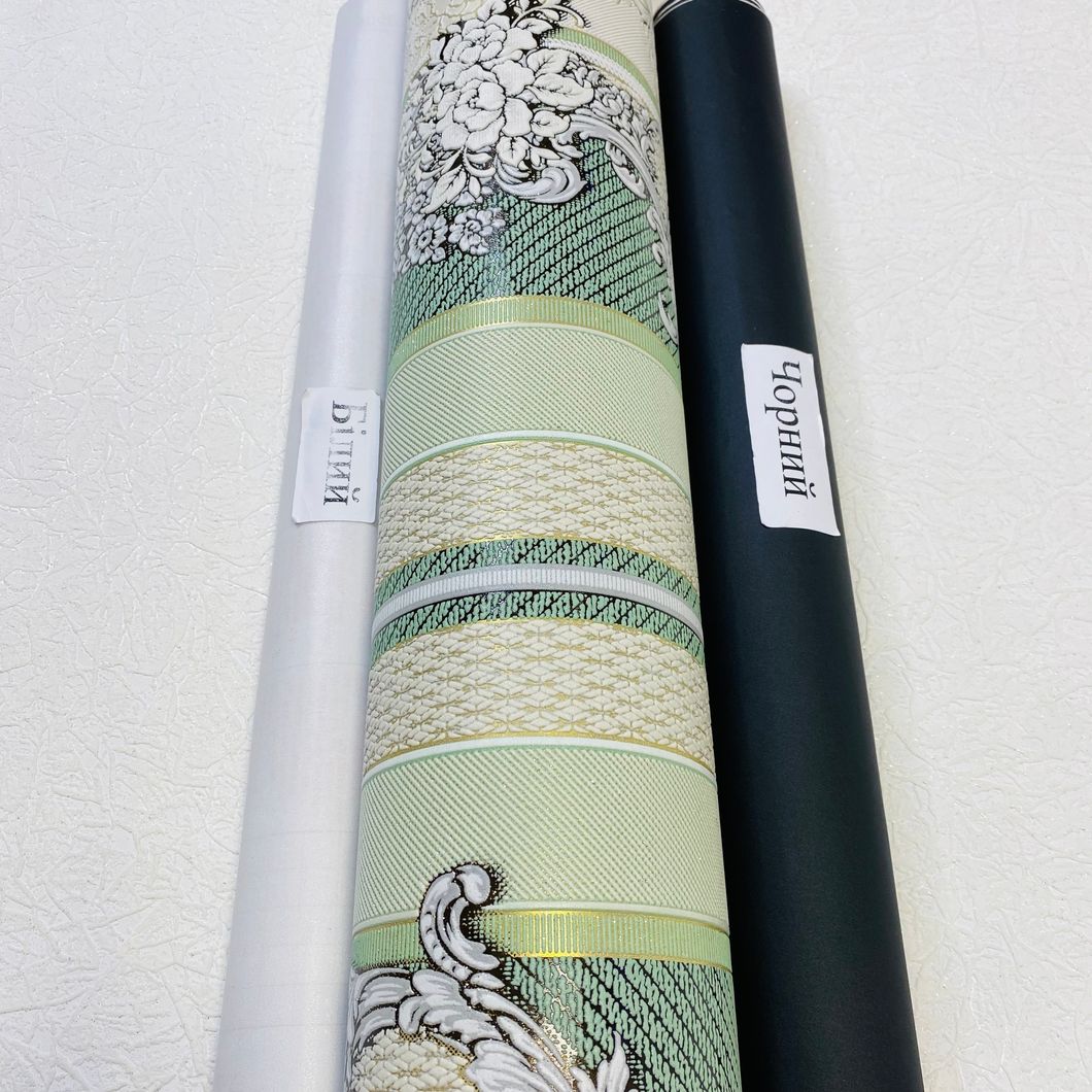 Шпалери вінілові на паперовій основі Слов'янські шпалери Comfort B39 Дейзі зелений 1,06 х 10,05м (5613-04)