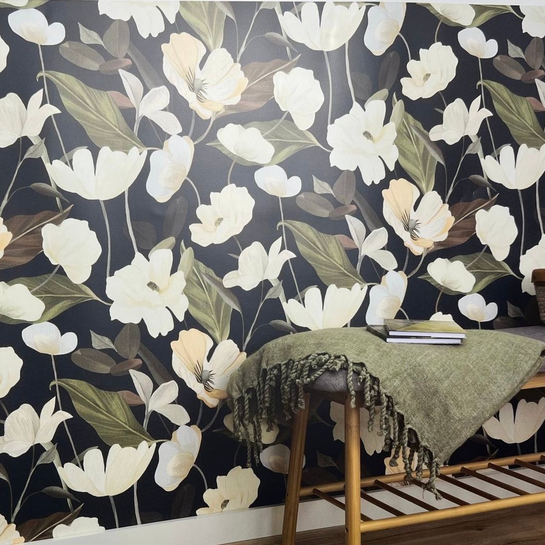Обои виниловые на флизелиновой основе Erismann Secret Garden черный 1,06 х 10,05м (12240-15)