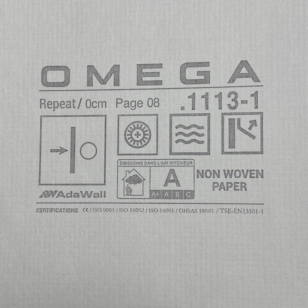 Обои виниловые на флизелиновой основе OMEGA AdaWall светло-серый 1,06 х 10,05м (1113-1)