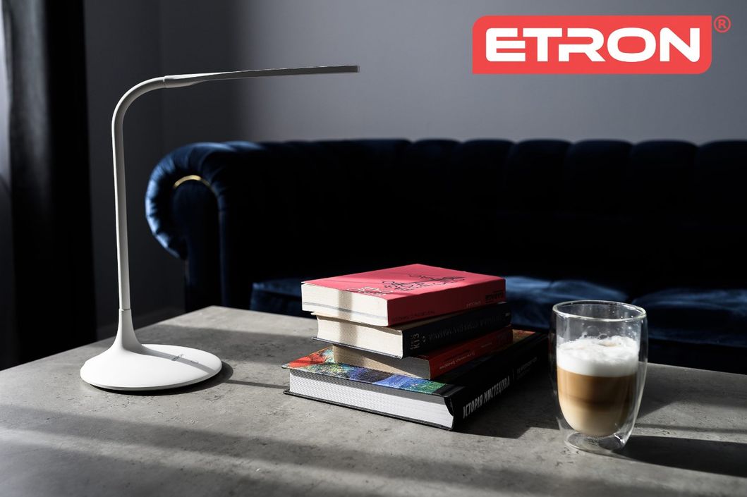 Лампа настільна світлодіодна ETRON Desk Lamp delta 6W 4200K White USD (1-EDL-405), Білий, Білий