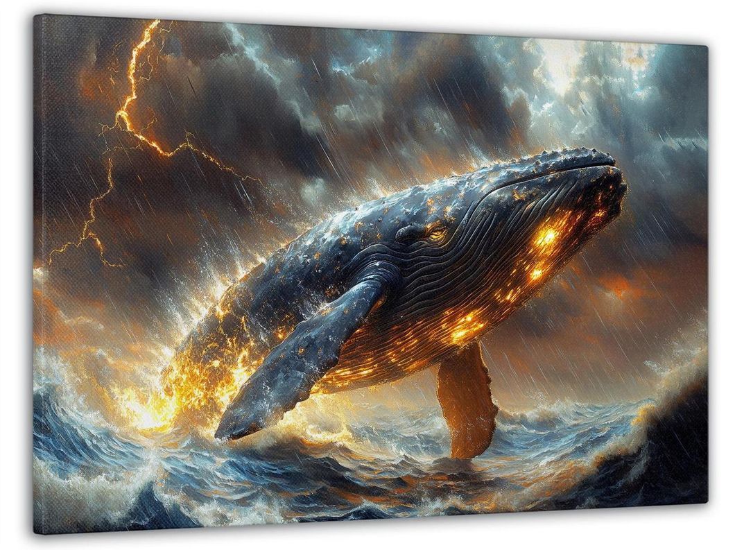 Картина на холсте МАKO " Величественный кит " 60x100 см MK10543