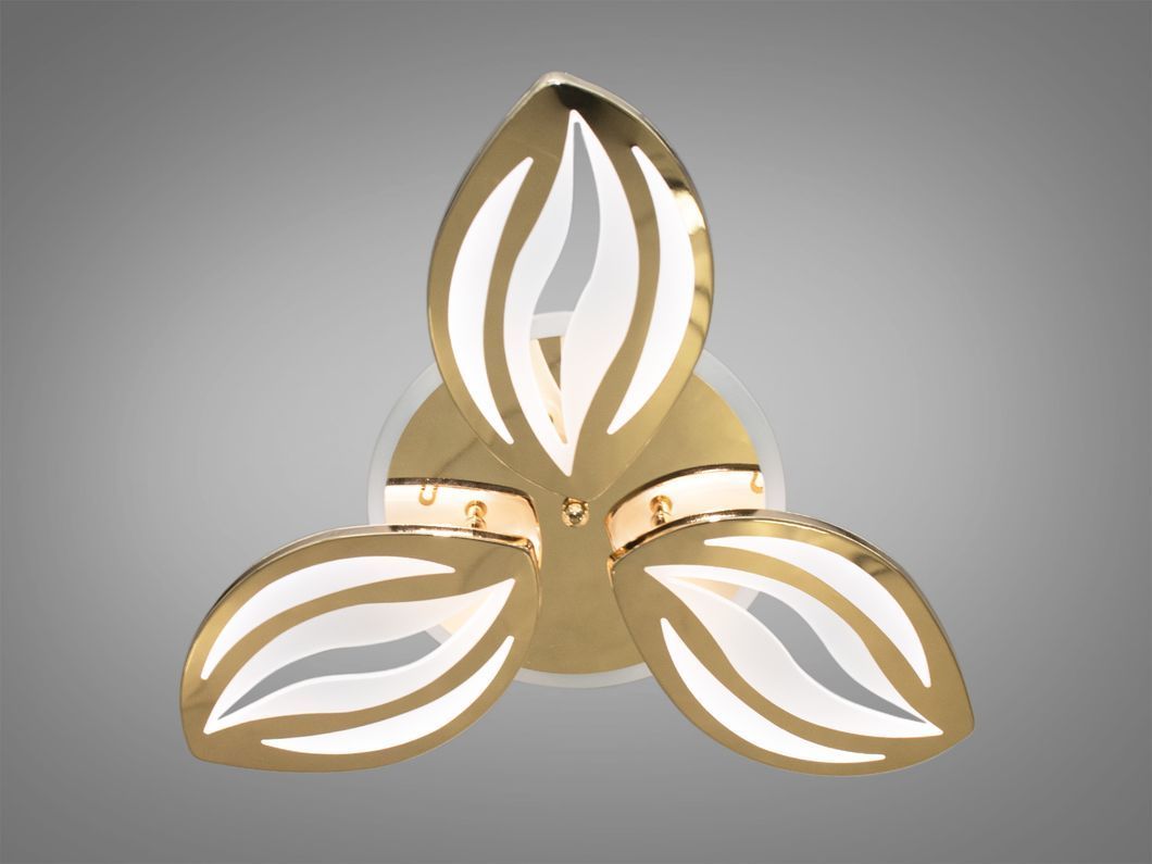 Потолочная люстра с диммером и LED подсветкой, цвет золото, 65W
