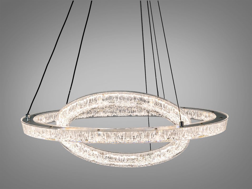Подвесная люстра LED три кольца золото 125 Вт