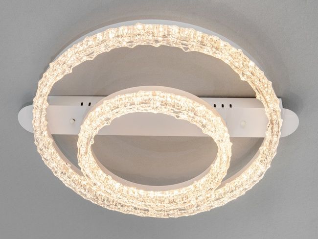 Стельова LED люстра кільця MX78203 біла 65W акрилові плафони мяке світло