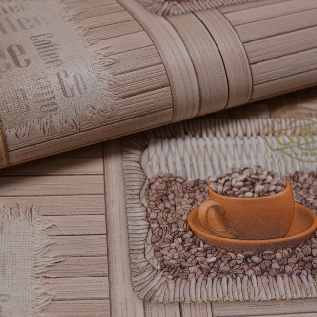 Шпалери вінілові на паперовій основі супер мийка Слов'янські шпалери B43,4 Американо коричневий 0,53 х 10,05м (889 - 06)
