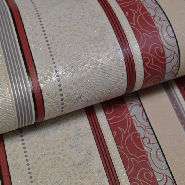 Шпалери вінілові на паперовій основі Слов'янські шпалери Comfort B53,4 Газон 2 червоний 0,53 х 10,05м (5649 - 13)