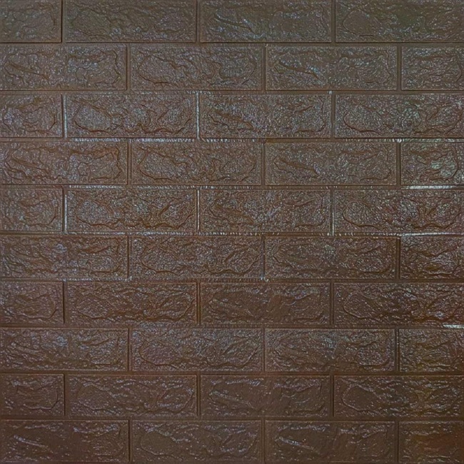 Панель стеновая самоклеющаяся декоративная 3D под кирпич Коричневый 700x770x3мм (020-3), Коричневый, Коричневый
