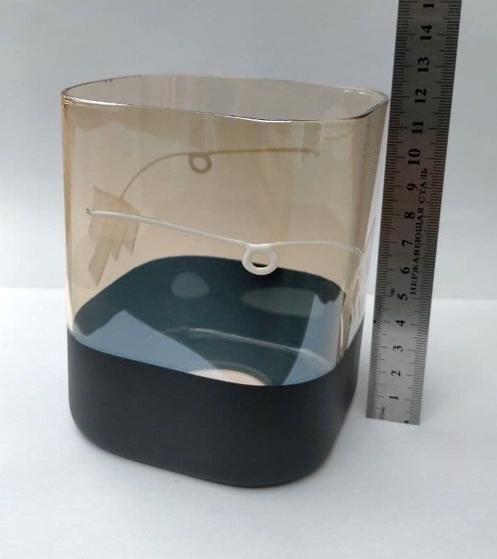 Плафон для люстры диаметр верхнего отверстия 4.4 см высота 12.5 см бежево-черный, Бежевый, Бежевый