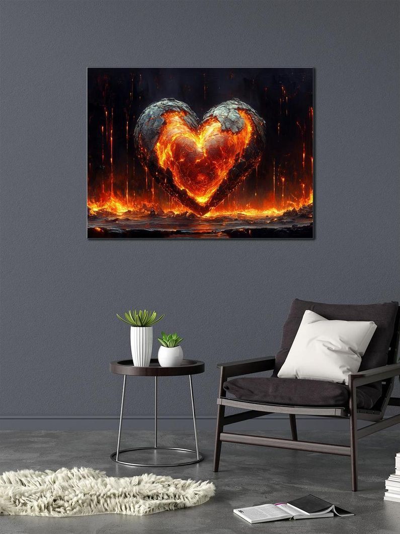 Картина на холсте МАKO " Сердце из лавы " 50x70 см MK10524_5070