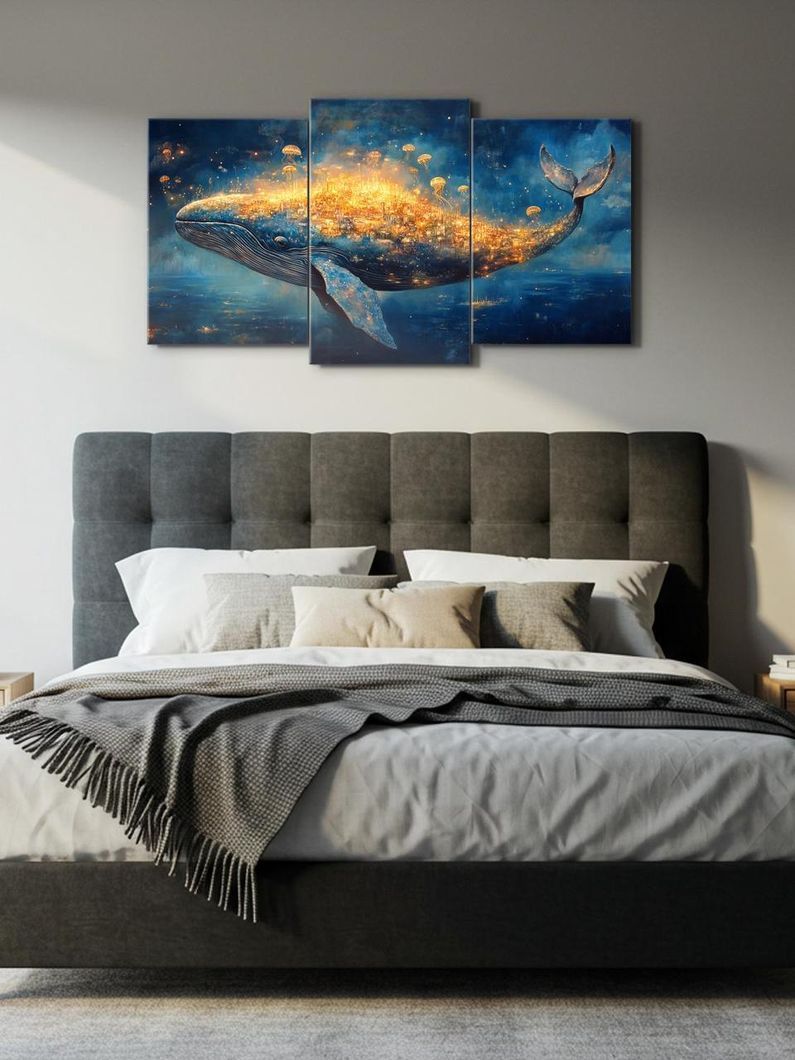 Модульна картина MAKO " Політ кита " 53x100 см MK30555