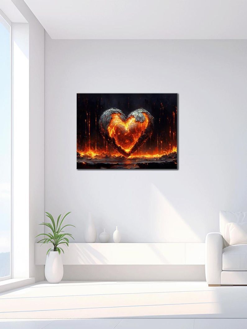 Картина на холсте МАKO " Сердце из лавы " 50x70 см MK10524_5070