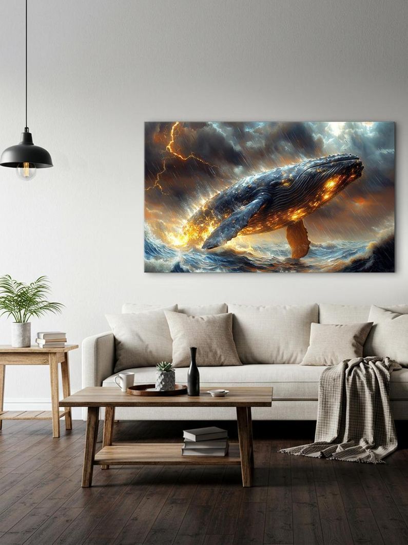 Картина на холсте МАKO " Величественный кит " 60x100 см MK10543