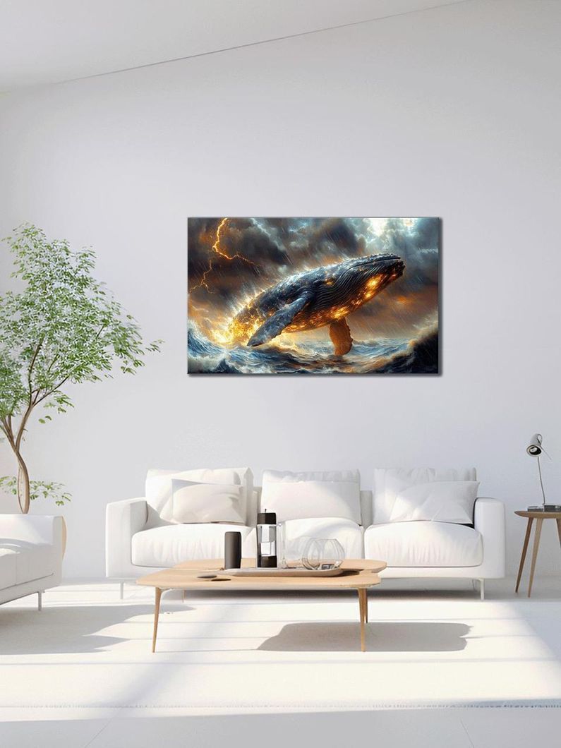 Картина на холсте МАKO " Величественный кит " 60x100 см MK10543