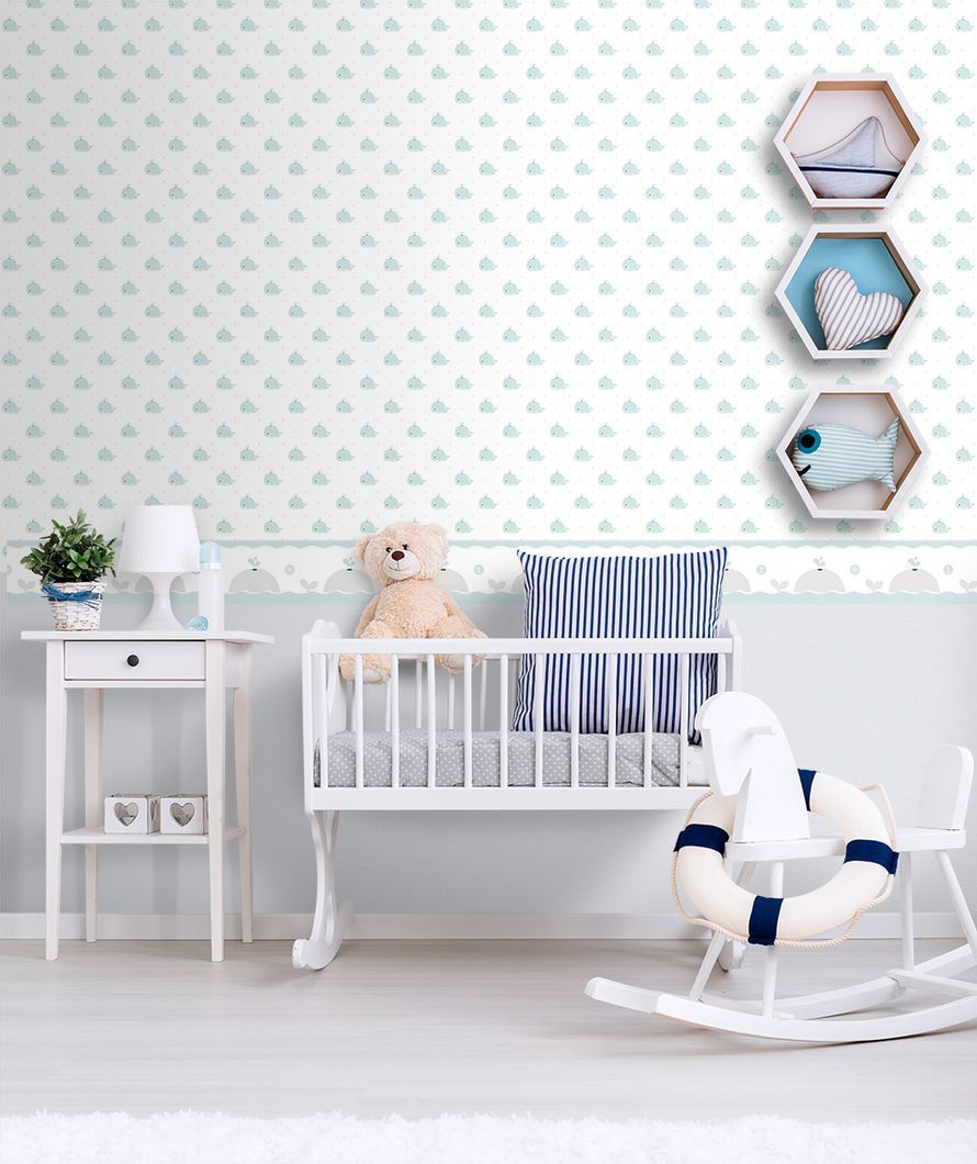 Обои бумажные ICH Lullaby бирюзовый 0,53 х 10,05м (223-2)