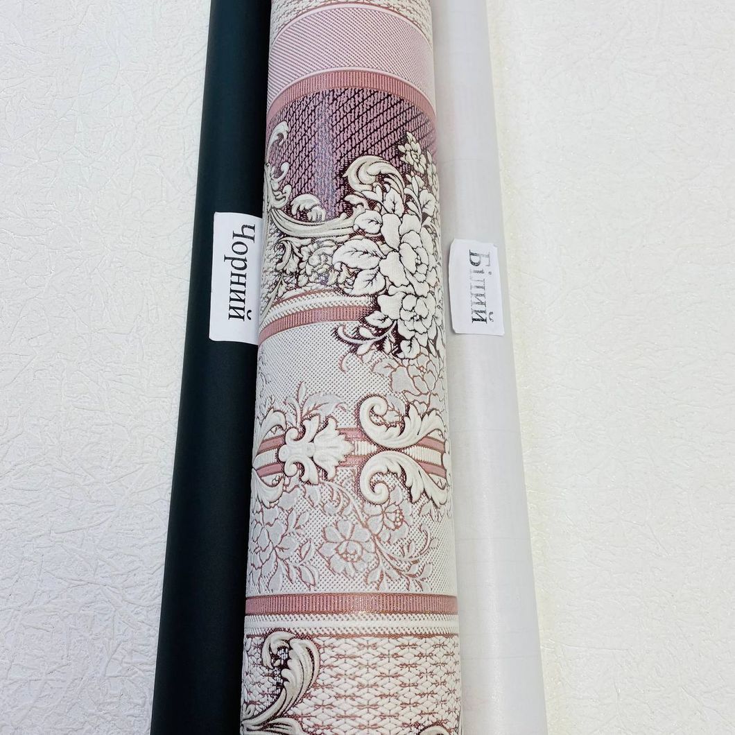 Обои виниловые на бумажной основе Славянские обои Comfort B39 Дейзи розовый 1,06 х 10,05м (5613-06)