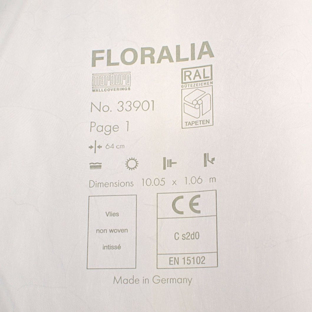 Шпалери вінілові на флізеліновій основі Marburg Floralia сіро-бежевий 1,06 х 10,05м (33901)