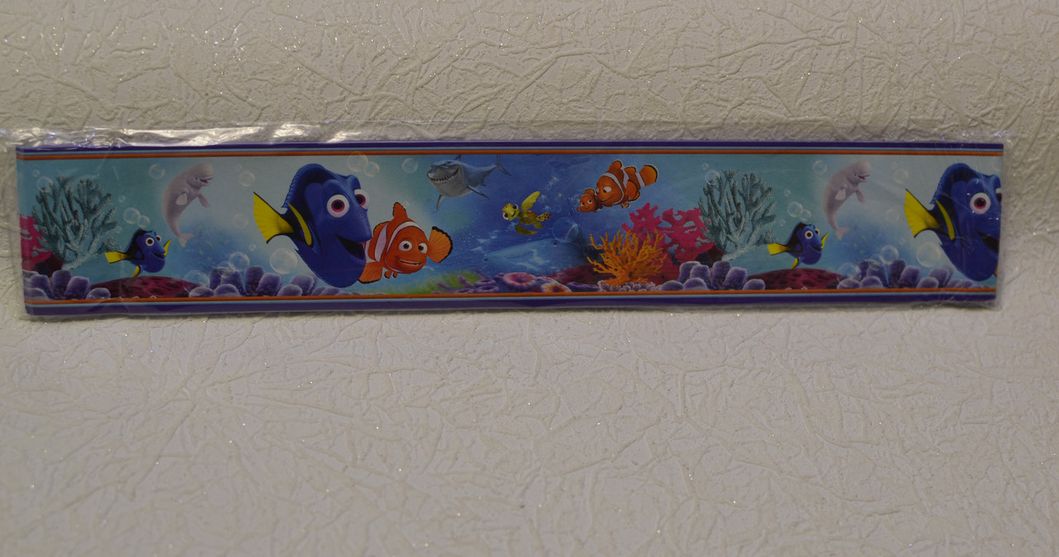 Бордюры для обоев детские Нэмо рибки ширина 5.5 см (104931), Разные цвета, Разные цвета