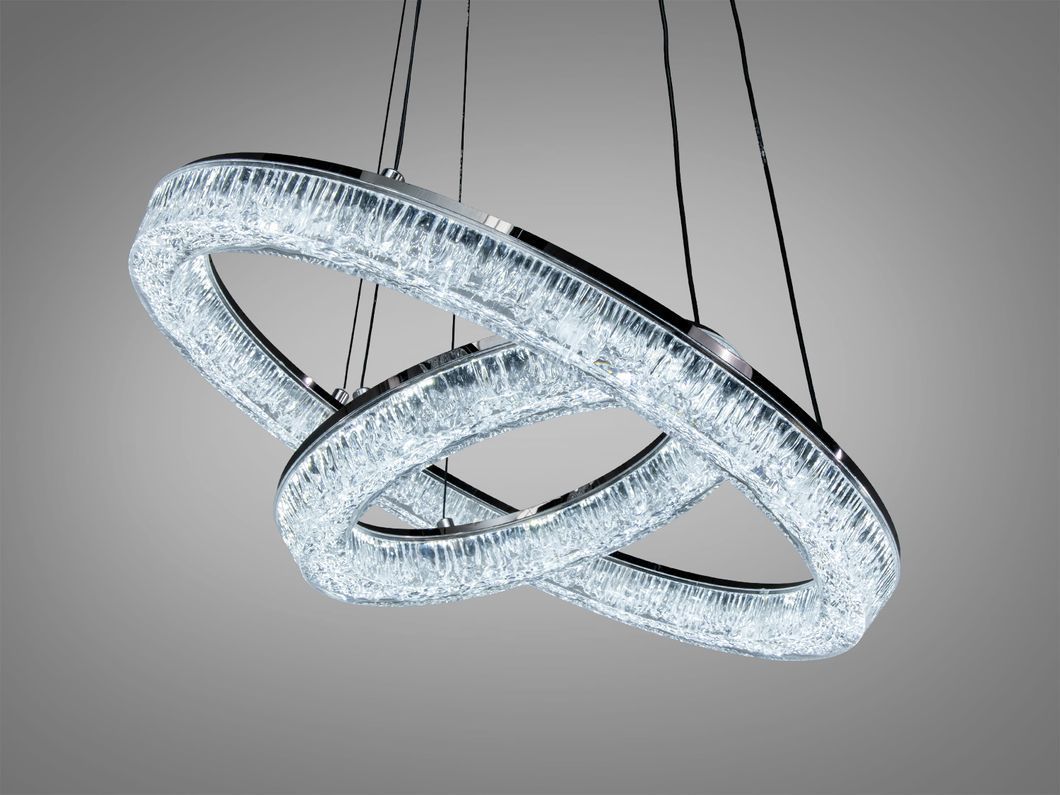 Подвесная люстра LED три кольца золото 125 Вт