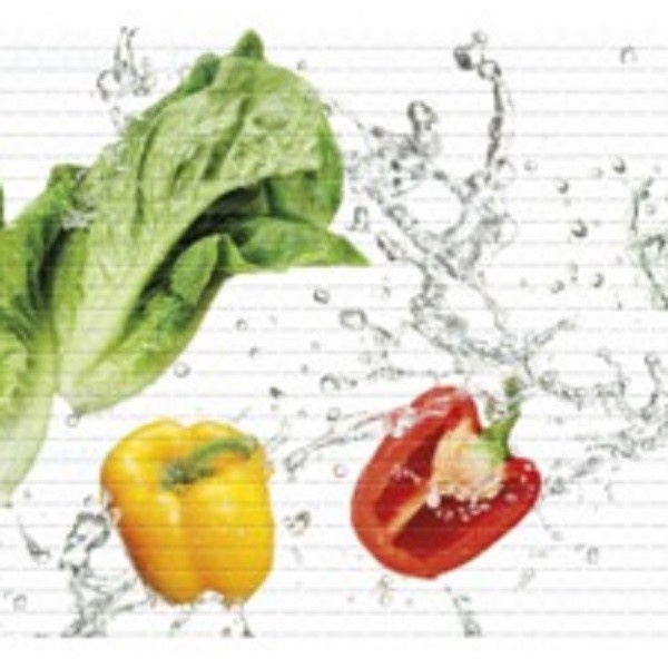 Набор панелей декоративное панно ПВХ "Овощной фреш" 2832 мм x 645 мм (пнО-1), Белый, Белый