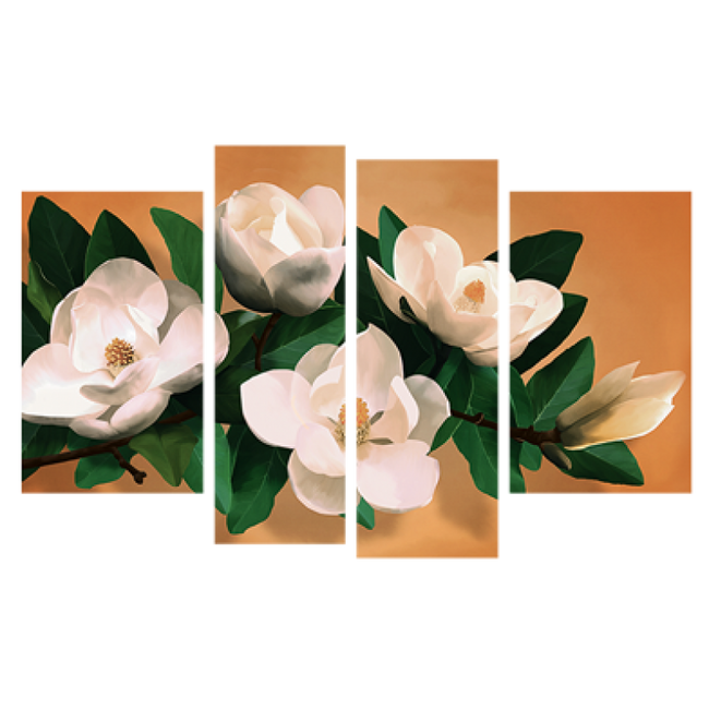 Картина модульная 4 части Цветы 80 х 120 см (8375-K-583)