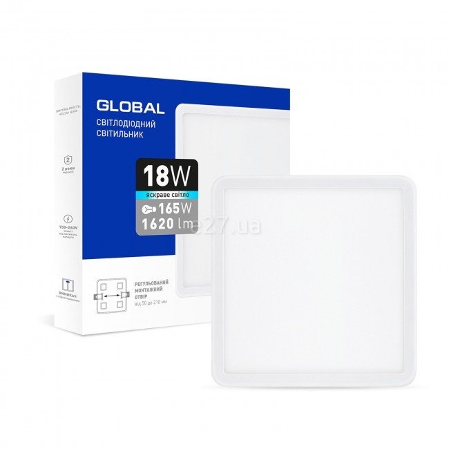 Светильник светодиодный Global 16W 4100K 160-275V (1-GSP-01-1841-S), Белый, Белый