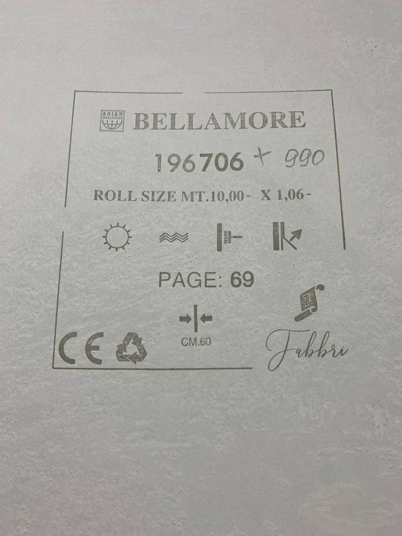 Шпалери вінілові на флізеліновій основі Wiganford Bellamore блакитний 1,06 х 10,05м (196706)