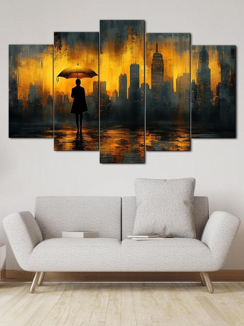 Модульная картина MAKO "Силуэт в свете огней " 80x125 см MK50575