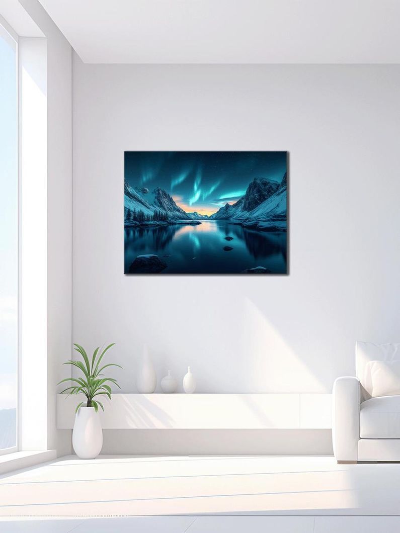 Картина на холсте МАKO " Северное сияние в горах " 50x70 см MK10526_5070