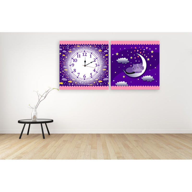 Часы модульная картина Луна 29 см х 60 см (3813 - МС - 05)