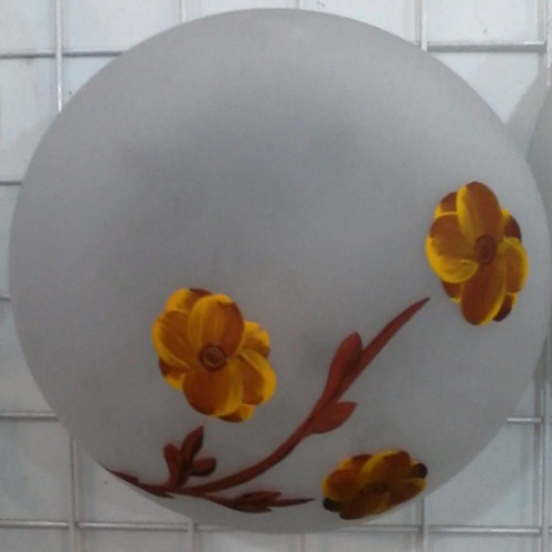 Настенный и потолочный светильник "Таблетка", 1 лампа, цветы, Коричневый, Коричневый