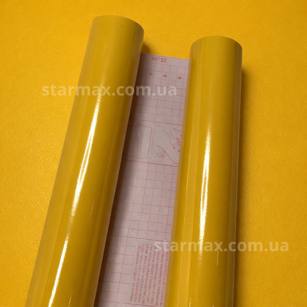 Самоклейка декоративна Hongda жовта глянець 0,45 х 1м (2001), Жовтий, Жовтий