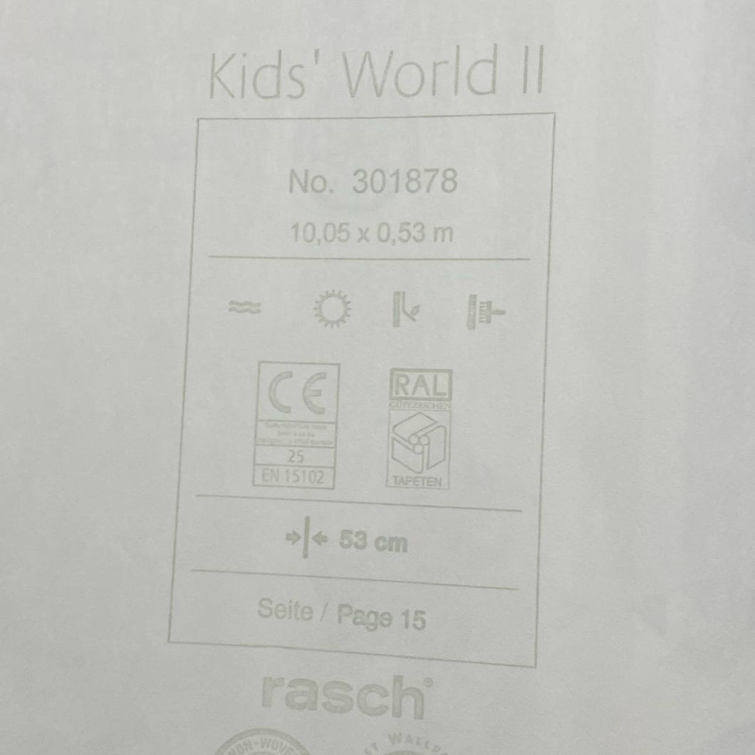 Обои виниловые на флизелиновой основе белые Rasch Kids' World 2 0,53 х 10,05м (301878)