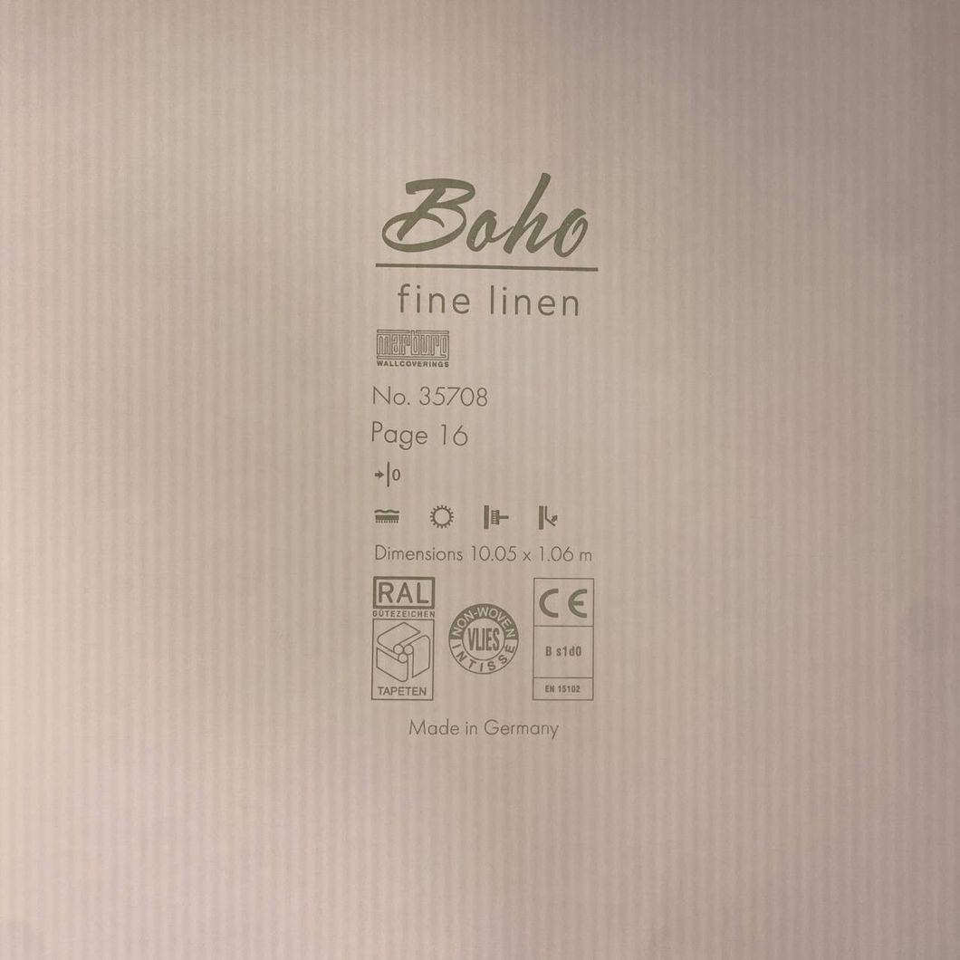 Шпалери вінілові на флізеліновій основі Marburg Boho кремовий 1,06 х 10,05м (35708)
