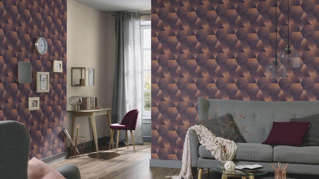 Обои виниловые на флизелиновой основе Erismann Nature Soul фиолетовый 1,06 х 10,05м (12093-48)