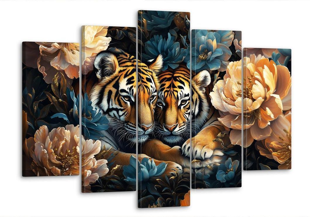 Модульная картина MAKO "Величественные тигры " 80x125 см MK50576