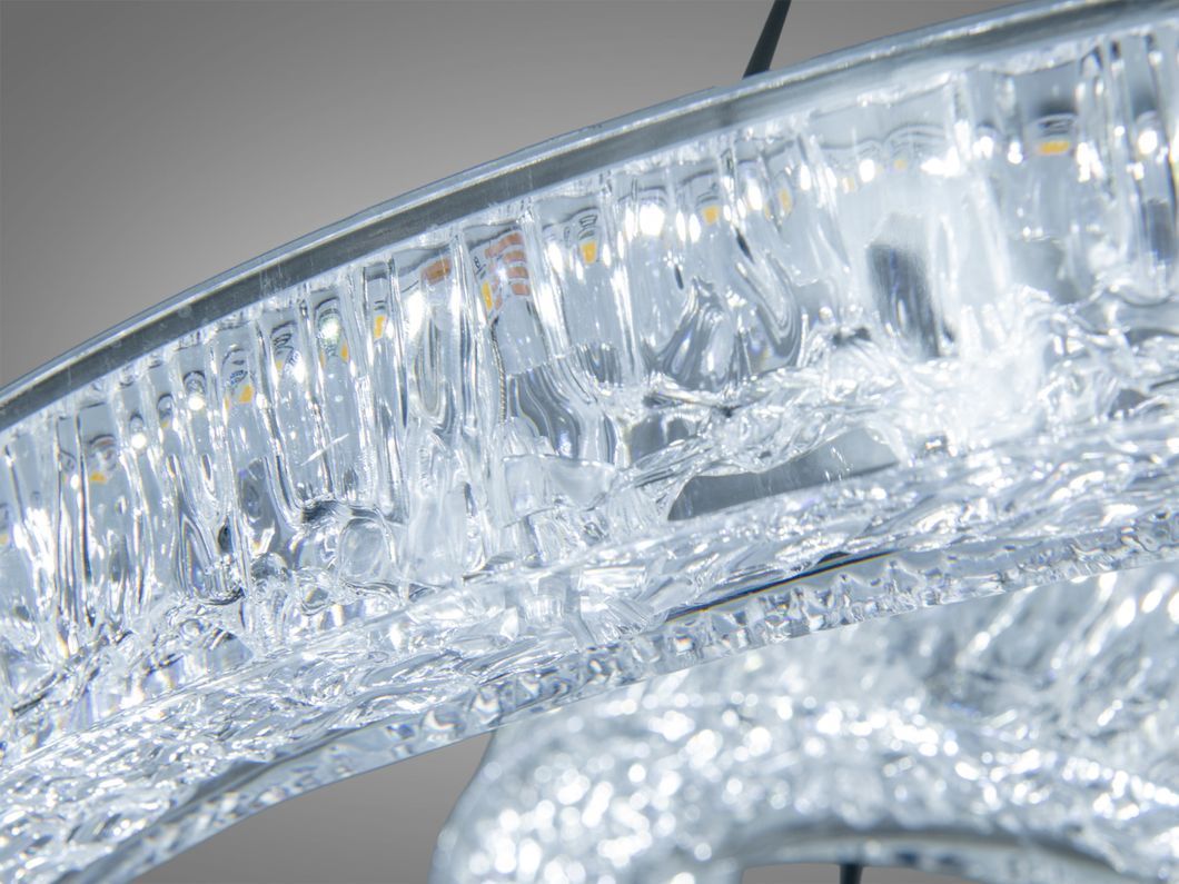 Подвесная люстра LED три кольца золото 125 Вт