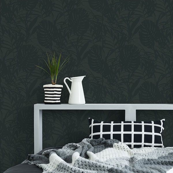 Обои виниловые на флизелиновой основе Superfresco Easy Palm Green тёмно-зелёный 0,53х10,05 (105975)
