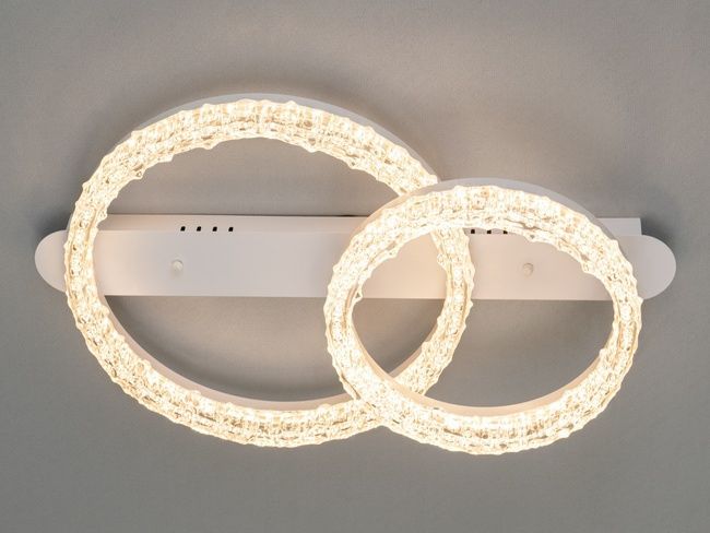 Стельова LED люстра кільця MX78203 біла 65W акрилові плафони мяке світло