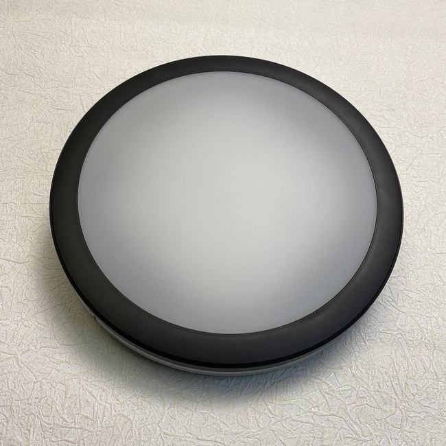 SKARLET-30 016 0710 0030 020 світильник накладний LED 30W 6400k 2700lm 170-265v d-300*h55mm IP65 чорний круг, Черный, Чорний