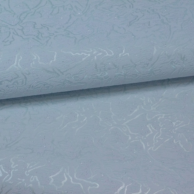 Обои акриловые на бумажной основе Славянские обои В77,4 Изморозь голубой 0,53 х 10,05м (491-03)