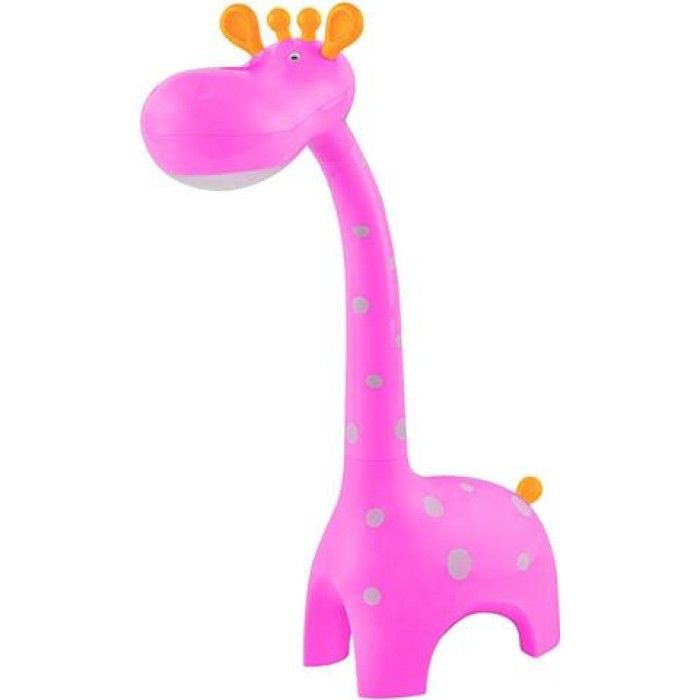 Лампа настольная светодиодная + ночник жираф розовый, Розовый, Розовый