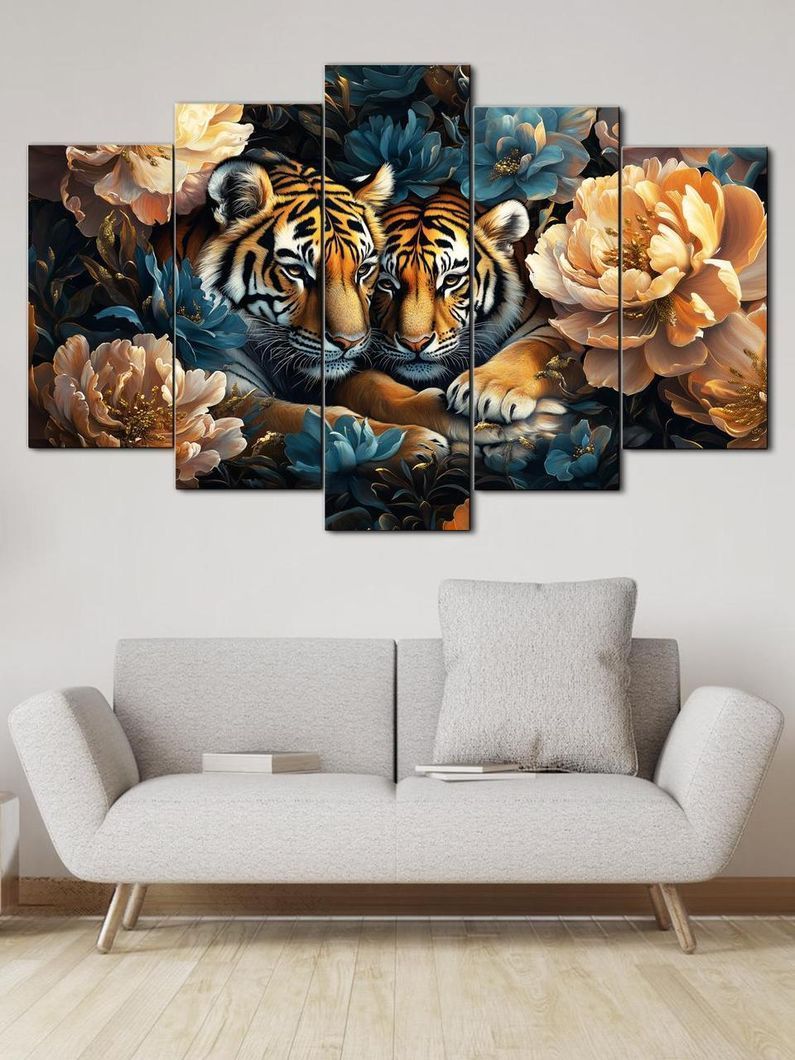 Модульная картина MAKO "Величественные тигры " 80x125 см MK50576