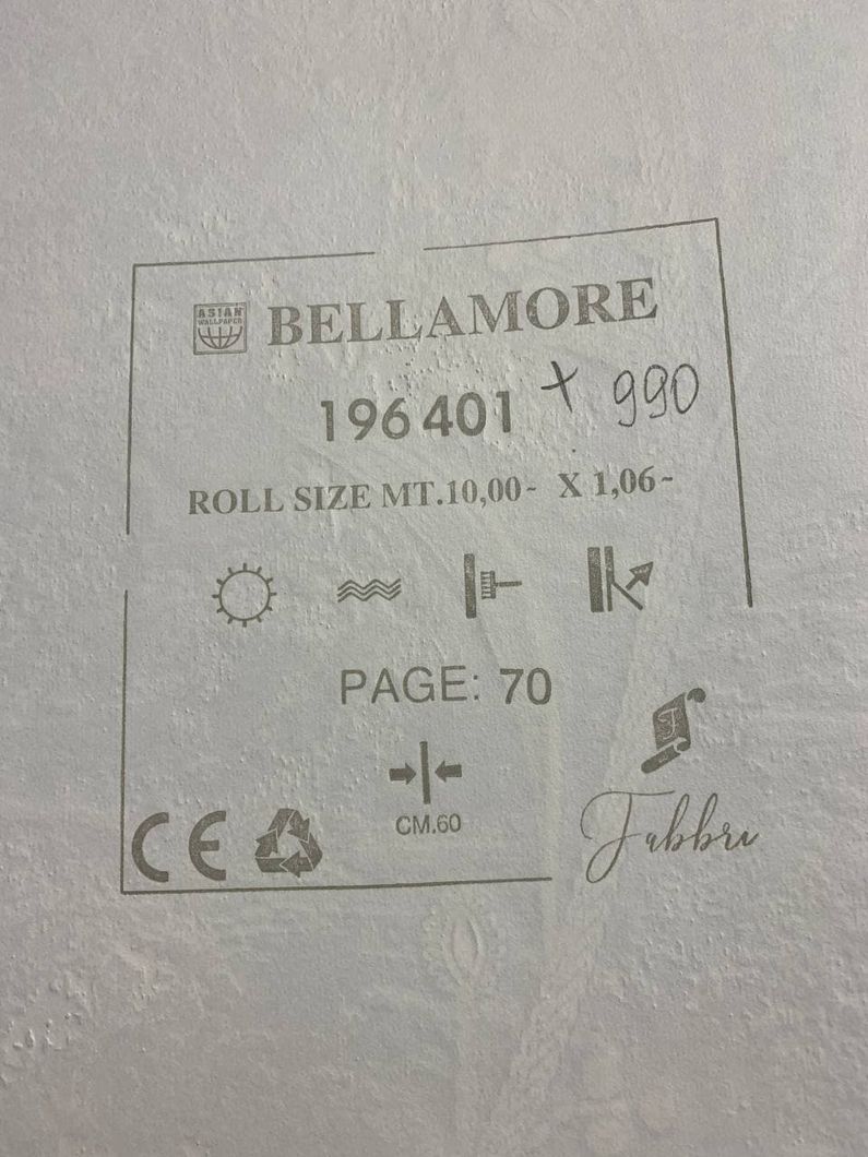 Шпалери вінілові на флізеліновій основі Wiganford Bellamore блакитний 1,06 х 10,05м (196401)