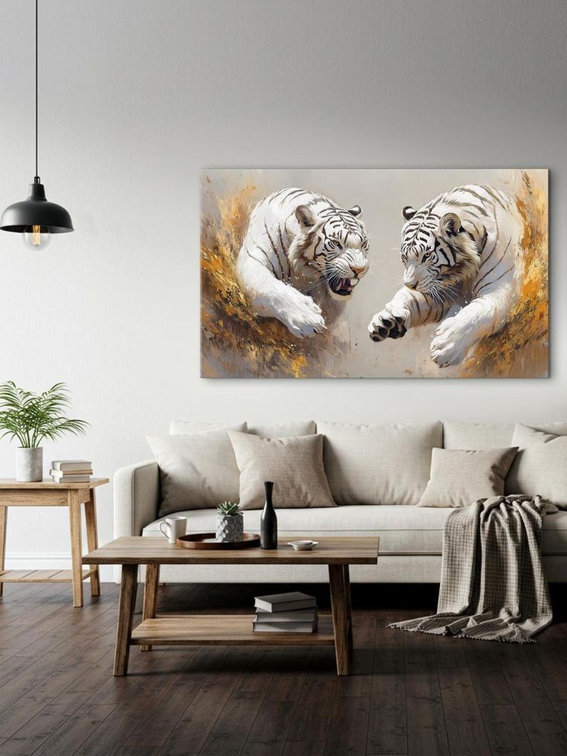 Картина на холсті МАKO " Два тигри" 60x100 см MK10599